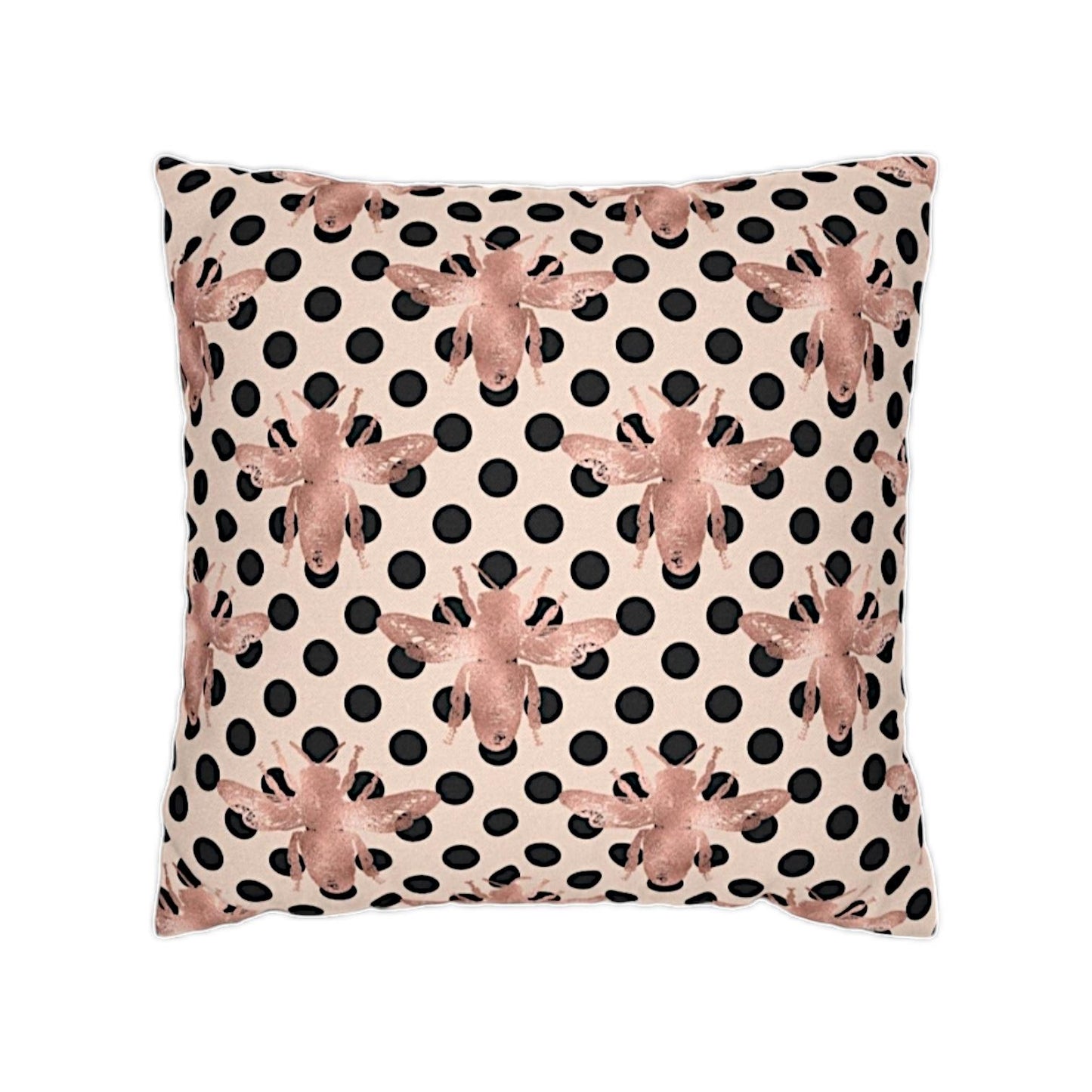 Rose Gold + Black Bee Pattern Throw Pillow Case Cover - TheEstateBoutique