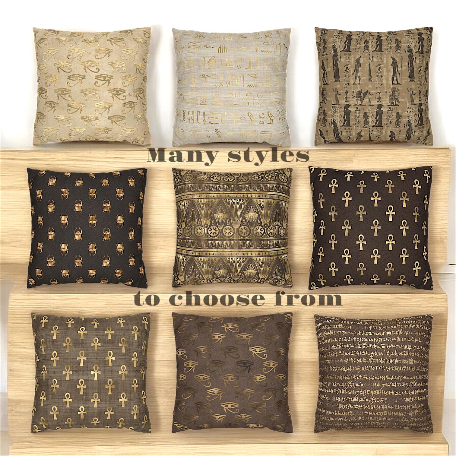 Vintage Geometric Print Brown Gold Throw Pillow Case Cover - TheEstateBoutique